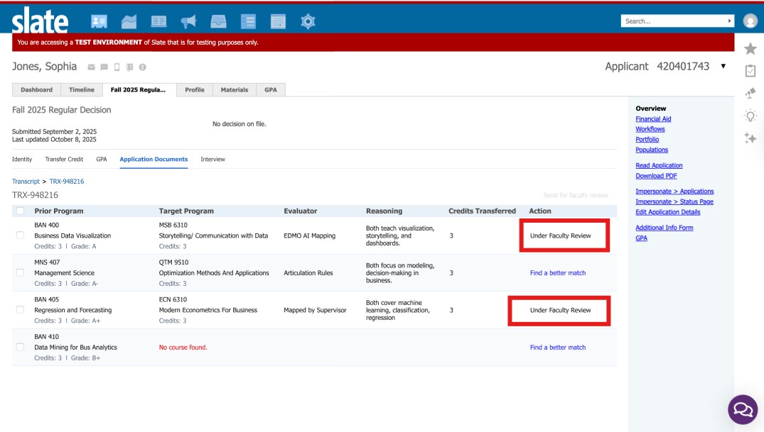 Faculty review in progress