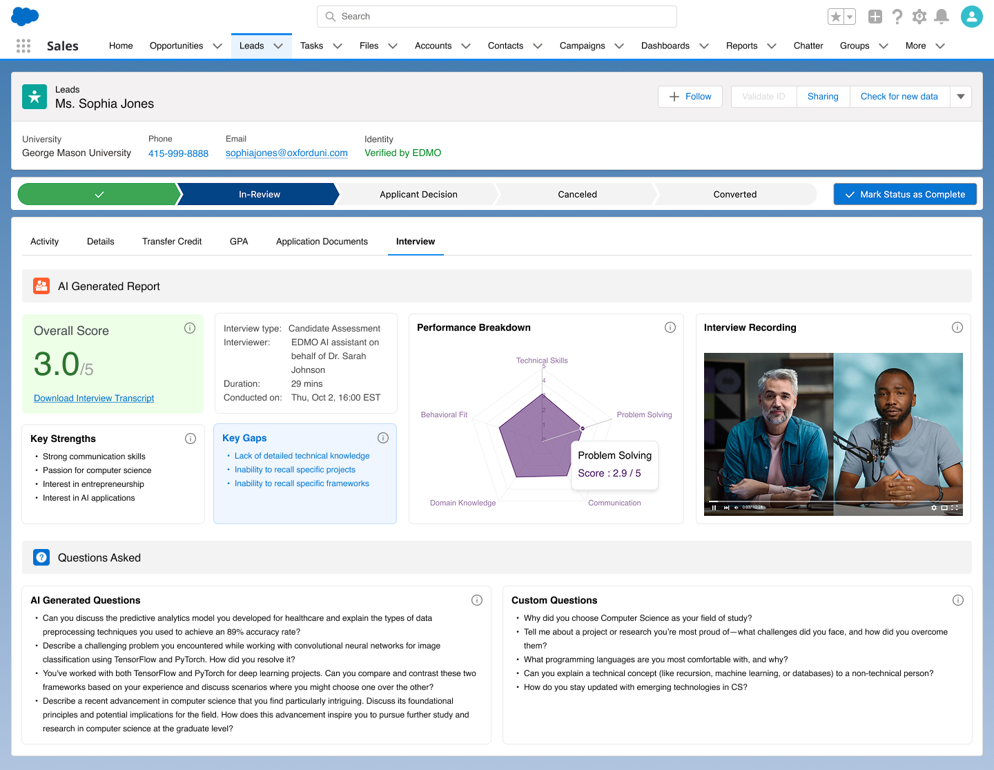 Confirm Submission for faculty review
