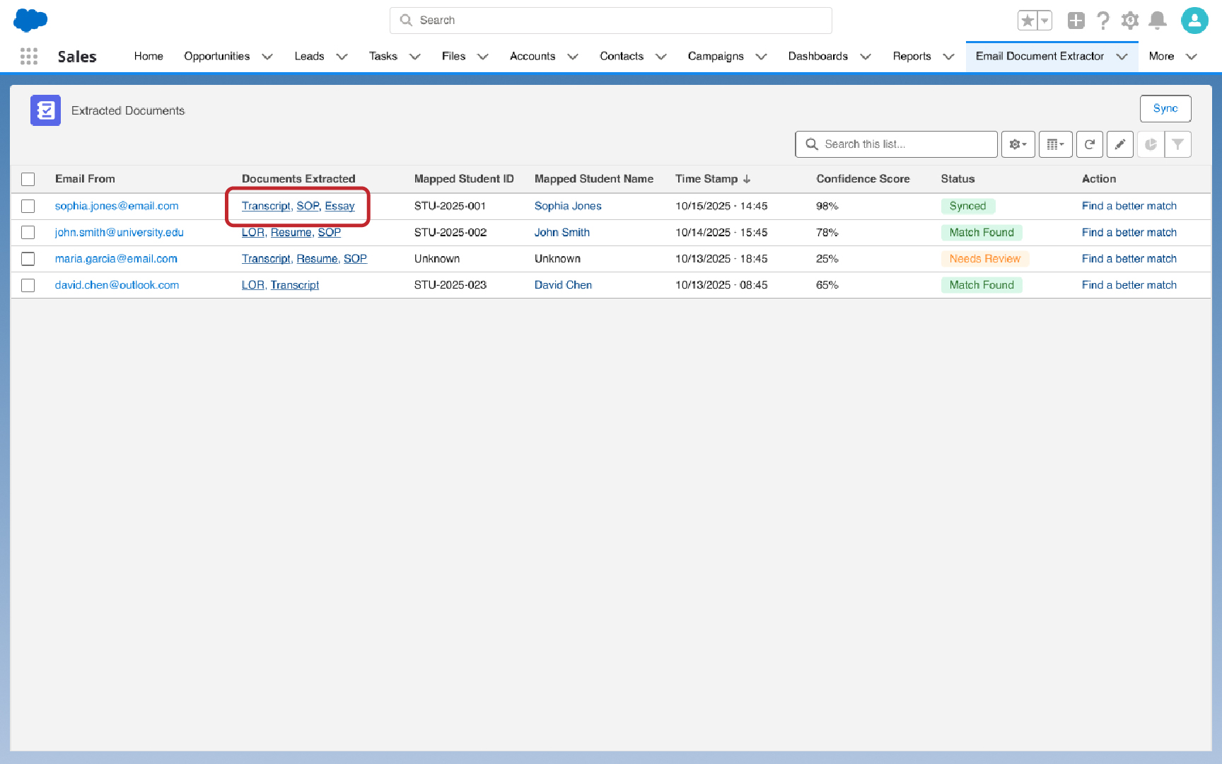 Extract Document Submissions