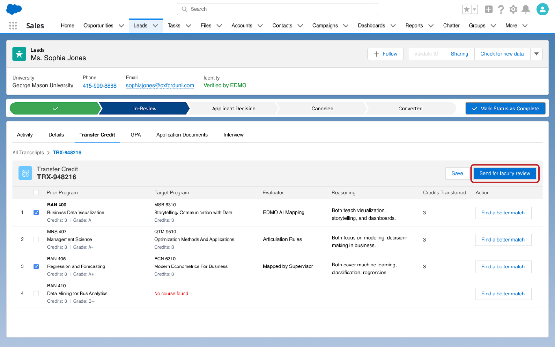 Send for Faculty Review