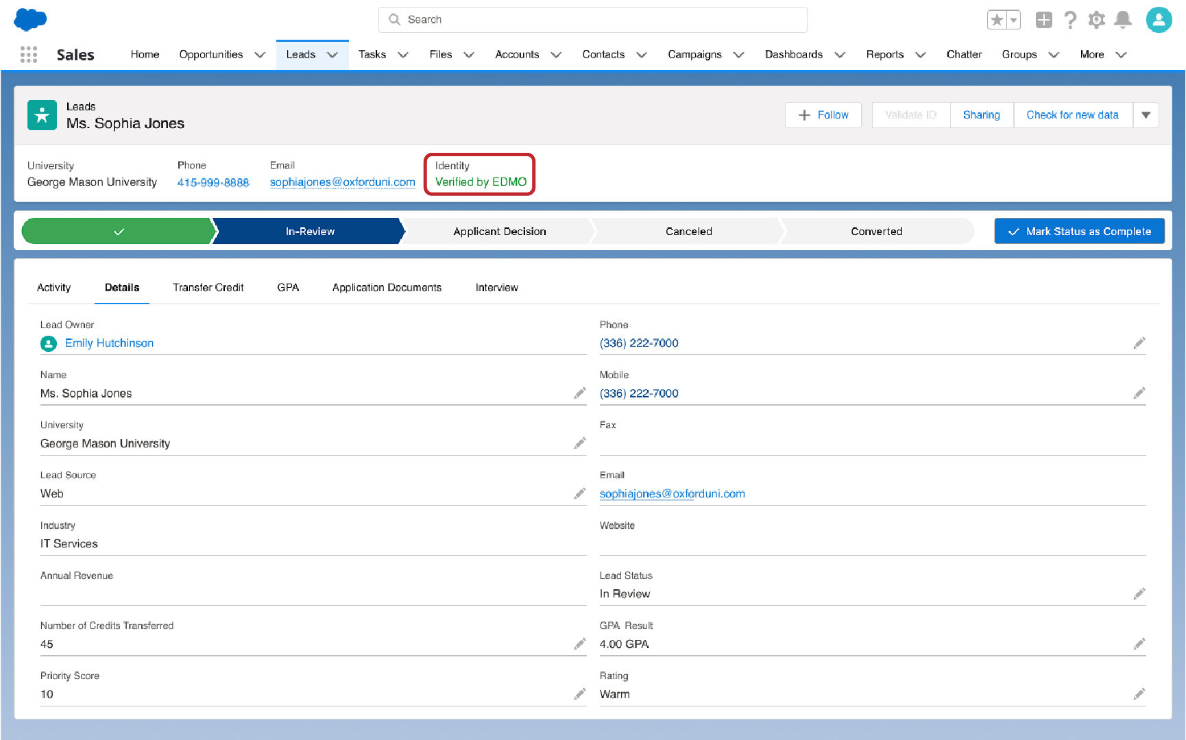 Confirm or Reject Admission